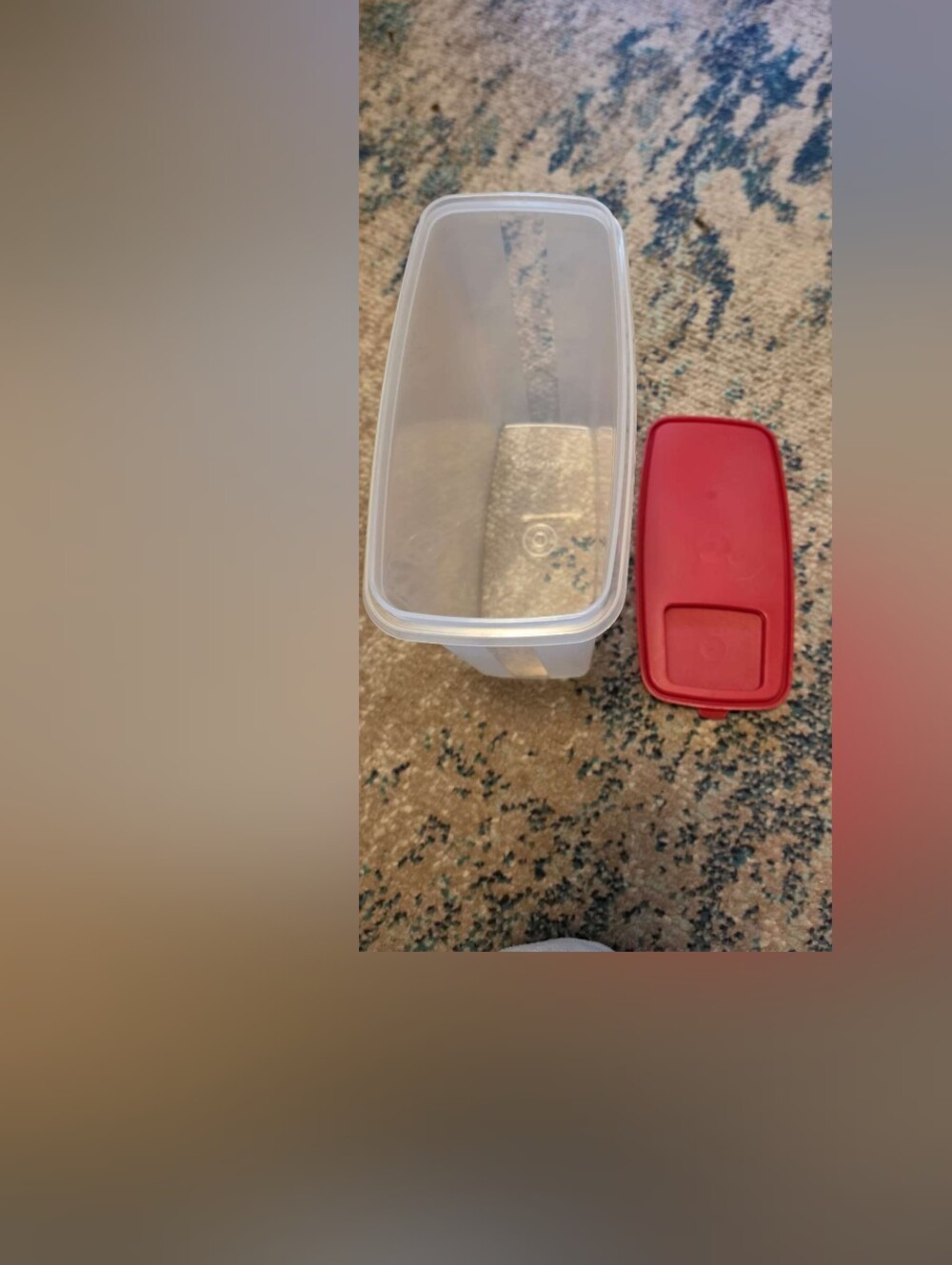 Tupperware Clear Food Storage Container with Red Lid